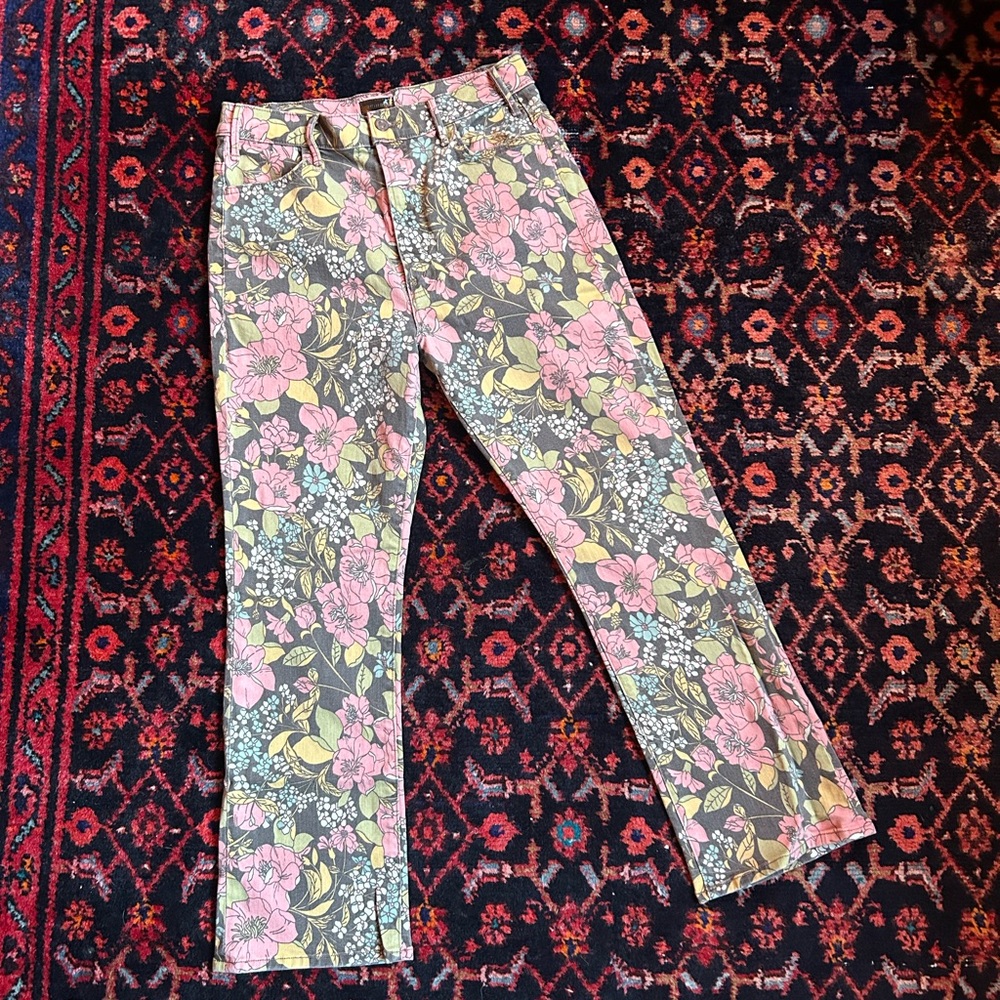 MOTHER | The Hustler Ankle | Cats and Dogs Floral | Sz 31